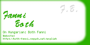 fanni both business card